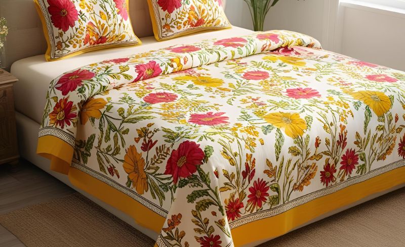 Cotton Double Bedsheet Exporter Manufacturer in India